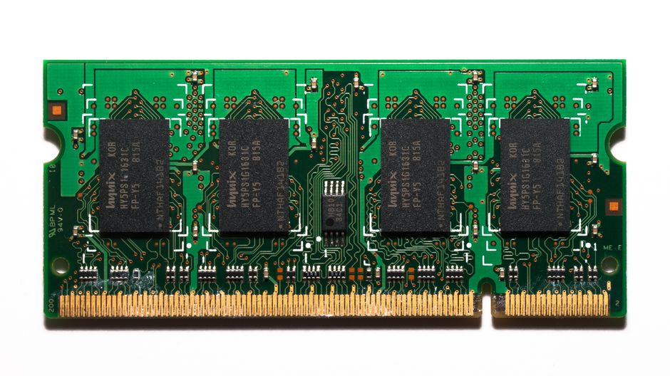 High-quality image of a computer RAM module showcasing detailed circuit design.